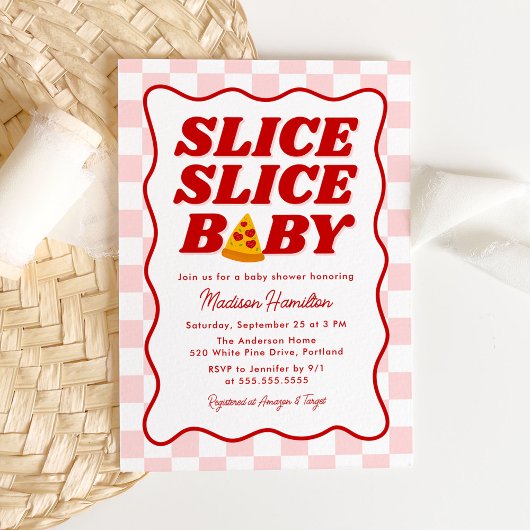 Invitation Tranches Tranches Bébé Fête de Bébé Pizza Italienn