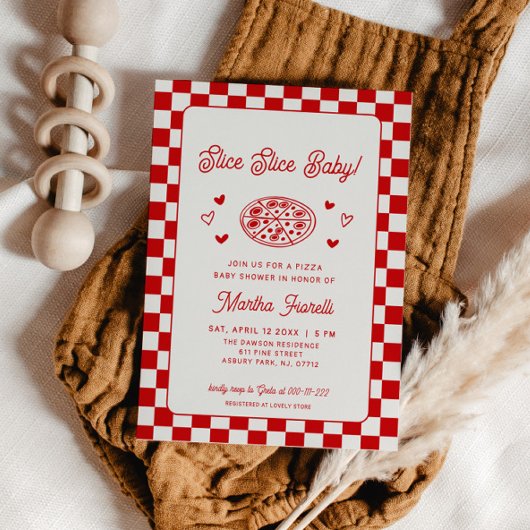 Invitation Tranches Tranches Bébé Pizza Baby Shower