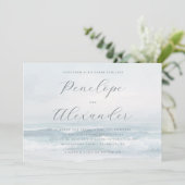 Invitation Tranquil Blue Ocean Waves (Debout devant)