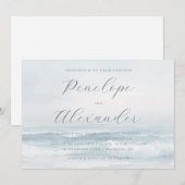 Invitation Tranquil Blue Ocean Waves (Devant / Derrière)