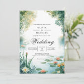 Invitation Tranquille Mariage floral Pond (Debout devant)