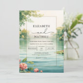 Invitation Tranquille Mariage floral Pond (Debout devant)