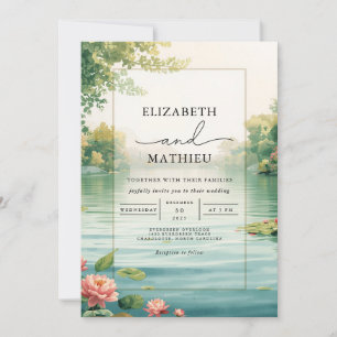 Invitation Tranquille Mariage floral Pond