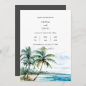 Invitation Tranquille Tropical Seascape Palm Beach Mariage (Devant / Derrière)
