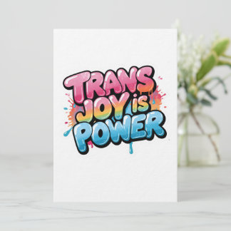Invitation Trans Joy Is Power Art Pride Quote Design