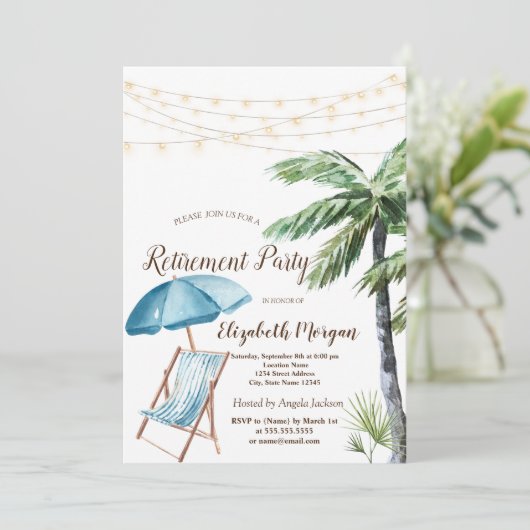 Invitation Transat de plage, Parasol Palm (Debout devant)