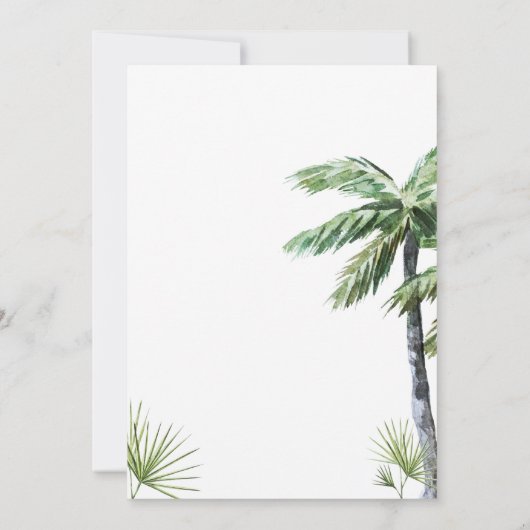 Invitation Transat de plage, Parasol Palm (Dos)