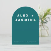 Invitation Transformative Teal Modern Arched Wedding (Debout devant)