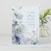 Invitation Translucent Periwinkle Misty Botanical Border (Debout devant)