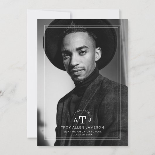 Invitation Transparence minimale élégamment moderne 2 photos (Dos)