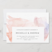 Invitation Transparent Soie moderne Élégante Partie d'engagem (Devant)