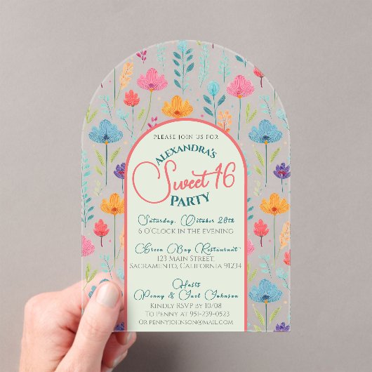 Invitation transparente pour un anniversaire flora (In situ (ordinateur de poche))