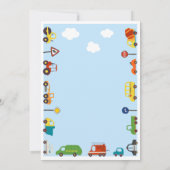 Invitation Transport 1er Anniversaire Voitures Fête Invitatio (Dos)