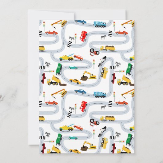 Invitation Transport Camions Beep de Miel Vroom Anniversaire (Dos)