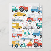 Invitation Transport Camions Diggers Voitures Anniversaire (Dos)