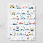 Invitation Transport Camions et voitures Garçon Anniversaire (Dos)