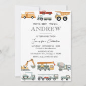 Invitation Transport City Truck fête d'anniversaire (Devant)