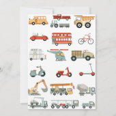 Invitation Transport City Truck fête d'anniversaire (Dos)