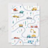 Invitation Transport City Voitures et Camion Boy Anniversaire (Dos)