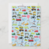 Invitation Transport coloré et véhicules Anniversaire (Dos)
