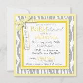 Invitation Transport de bébés, Baby shower Zebra Print & Yell (Dos)