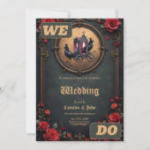 Invitation Transport gothique avec Ravens et Rose. (Devant)