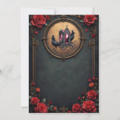 Invitation Transport gothique avec Ravens et Rose. (Dos)