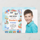 Invitation Transport modifiable Anniversaire Photo (Devant / Derrière)