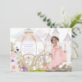 Invitation Transport royal | Princesse de peau foncée Anniver (Debout devant)