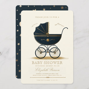 Invitation Transport vintage de bébés Élégant Baby shower de