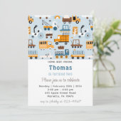 Invitation Transport Voitures tirées à la main Anniversaire (Debout devant)