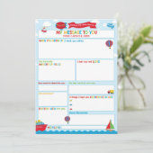 Invitation Transportation Activity Time Capsule Message Card (Debout devant)