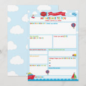 Invitation Transportation Activity Time Capsule Message Card  (Devant / Derrière)