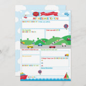 Invitation Transportation Activity Time Capsule Message Card (Devant / Derrière)