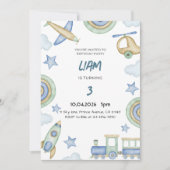 Invitation Transportation Themed Boy’s Birthday Party (Devant)