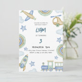 Invitation Transportation Themed Boy’s Birthday Party (Debout devant)