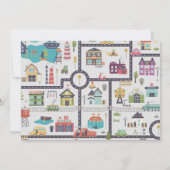 Invitation Transports Ville Voitures et Camions Anniversaire (Dos)