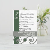 Invitation Travail de défilement vert et gris (Debout devant)