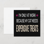Invitation Travail drôle parce que mon chat a besoin de frian (Devant / Derrière)