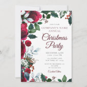 Invitation Travail Floral Festif d'Hiver Soirée de Noël  (Devant)