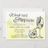 Invitation Travailler dur Jouer plus dur Happy Hour Invitatio (Devant)