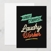 Invitation Travailleur de blanchisserie correct au monde (Devant / Derrière)