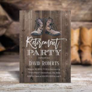 Invitation Travaux de construction vintages Boots Retraite du