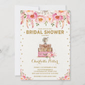 Invitation Travel Adventure Fête des mariées rose Floral Invi (Devant)