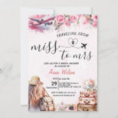 Invitation Traveling from Miss to Mrs Bridal Shower  (Devant)