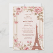 Invitation Traveling from Miss to Mrs Bridal Shower Paris  (Devant)