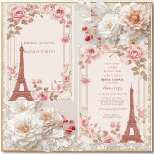 Invitation Traveling from Miss to Mrs Bridal Shower Paris 