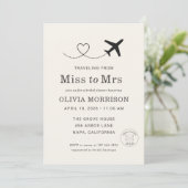 Invitation Traveling From Miss to Mrs QR Code Bridal Shower (Debout devant)