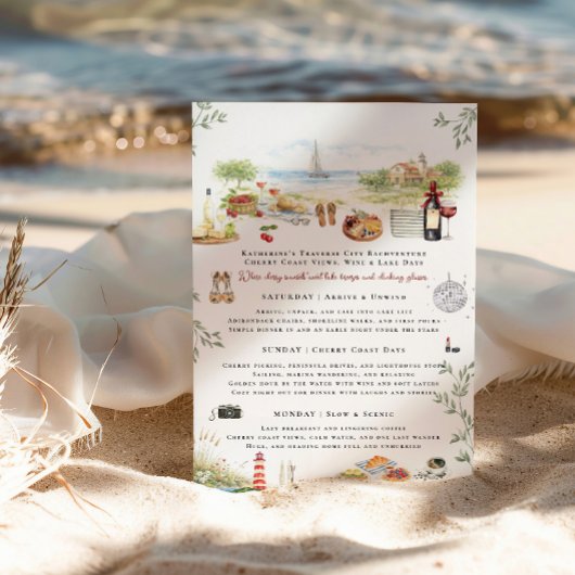 Invitation Traverse City Bachelorette Weekend Itinerary 