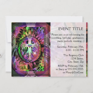 Invitation Traverser dans les couleurs de teinture Tye avec l